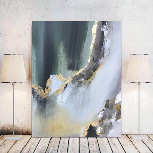 تابلو نقاشی اورجینال آبشار زمردی