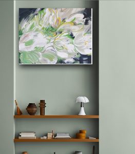 تابلو نقاشی اورجینال ارکیده سفید