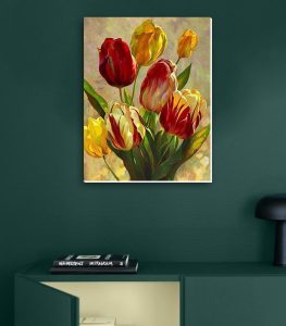تابلو نقاشی اورجینال لاله پاییزی
