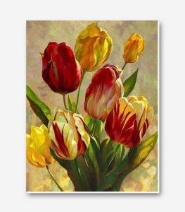 تابلو نقاشی اورجینال لاله پاییزی