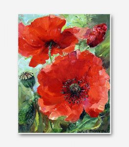 تابلو نقاشی اورجینال رنگ روغن لاله