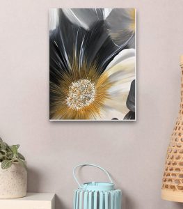 تابلو نقاشی اورجینال ارکید طلایی