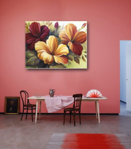 تابلو نقاشی اورجینال پاییز گلها