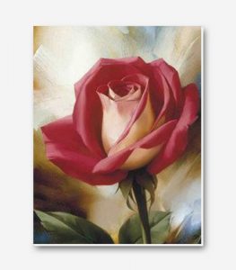 تابلو نقاشی اورجینال تک گل سرخ